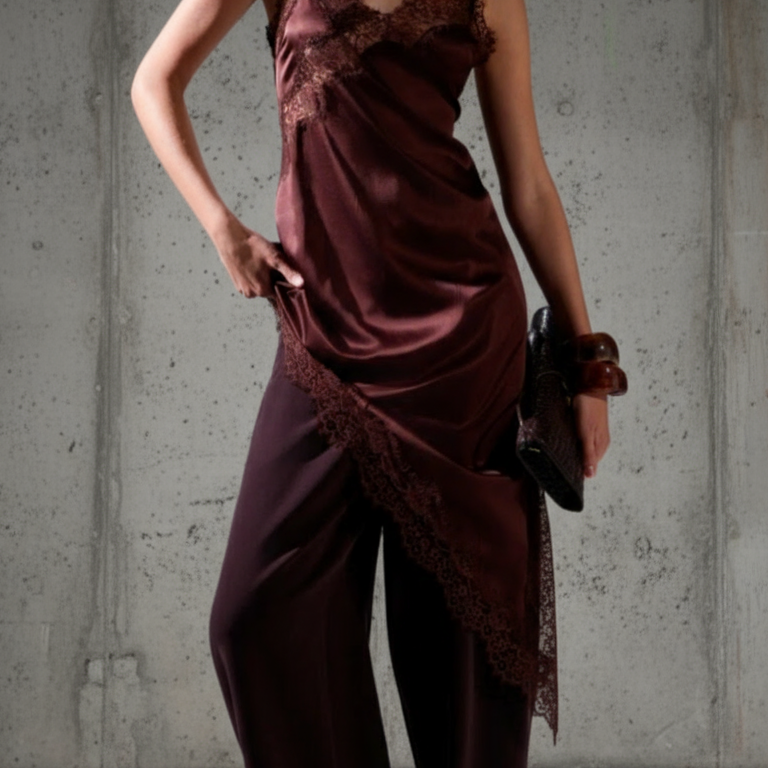L silk dress