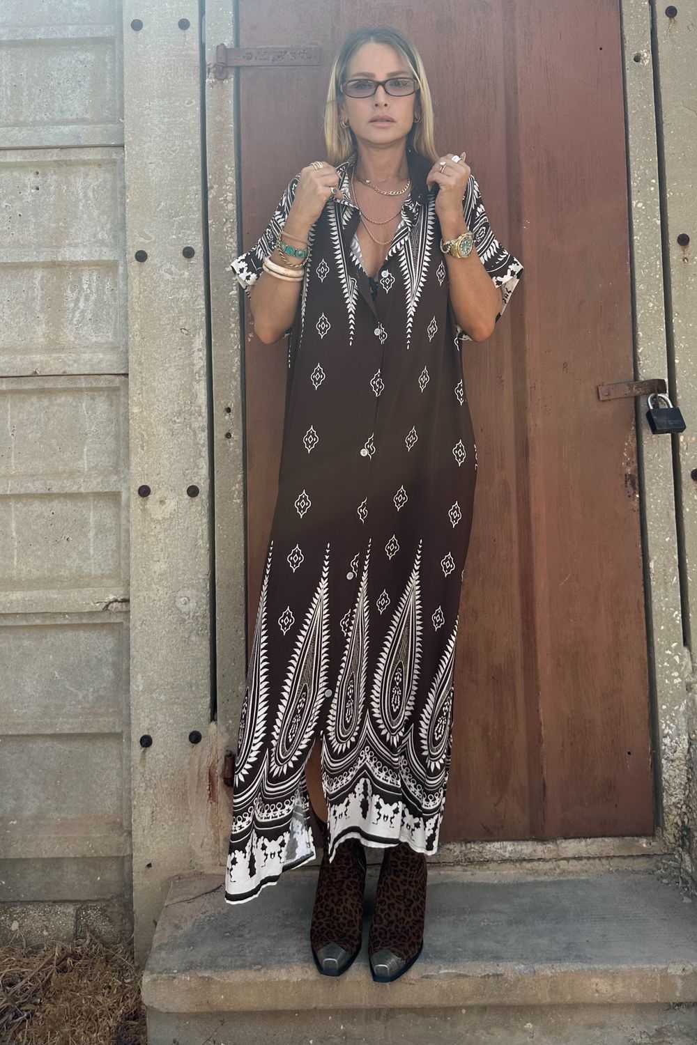Drescode Etnic Java E etnic dress brown – דנה אשכנזי