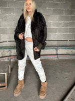 Fleece coat with hat