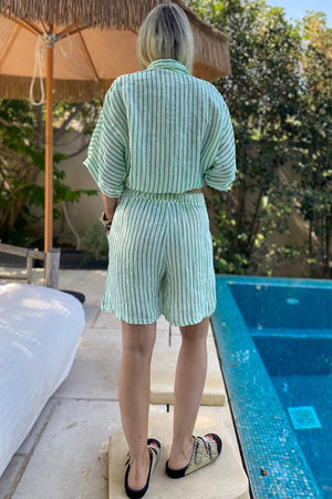 E stripe short green
