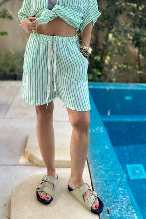E stripe short green