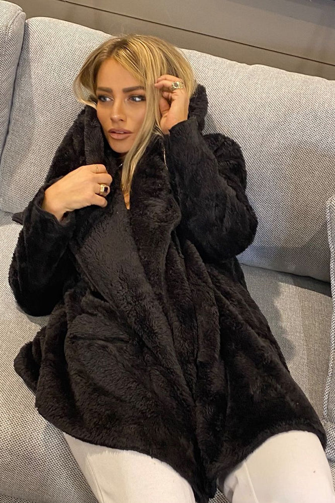 Fleece coat with hat