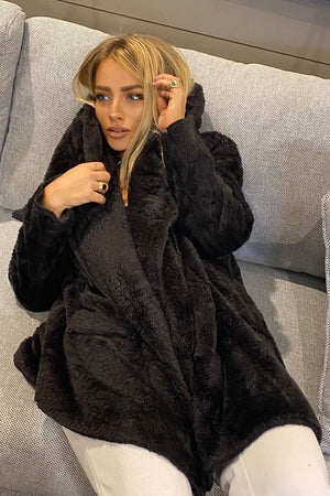 Fleece coat with hat