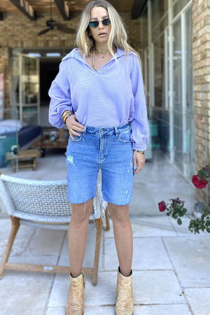 New rip denim short