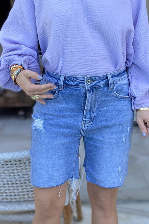 New rip denim short