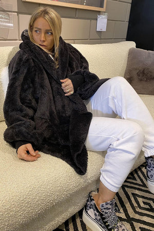 Fleece coat with hat